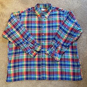 Maus & Hoffman Plaid Tartan Madras Egyptian Cotton L/S Button Down Shirt XXL